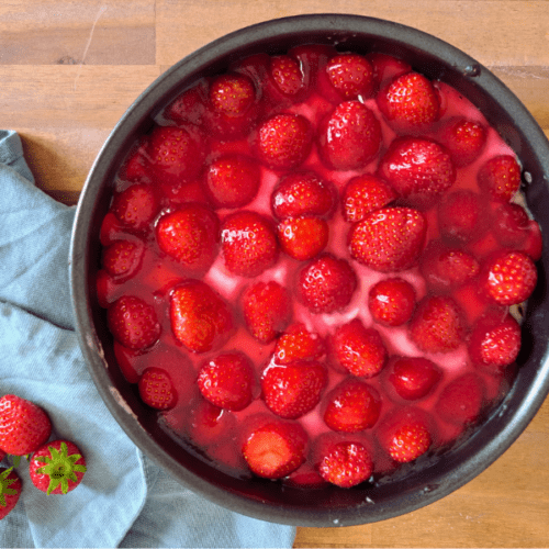 erdbeer-Kuchen mit pudding