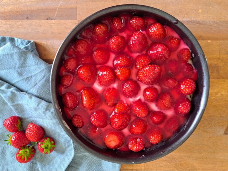 Erdbeer-Kuchen mit Pudding - Genussprinzessin